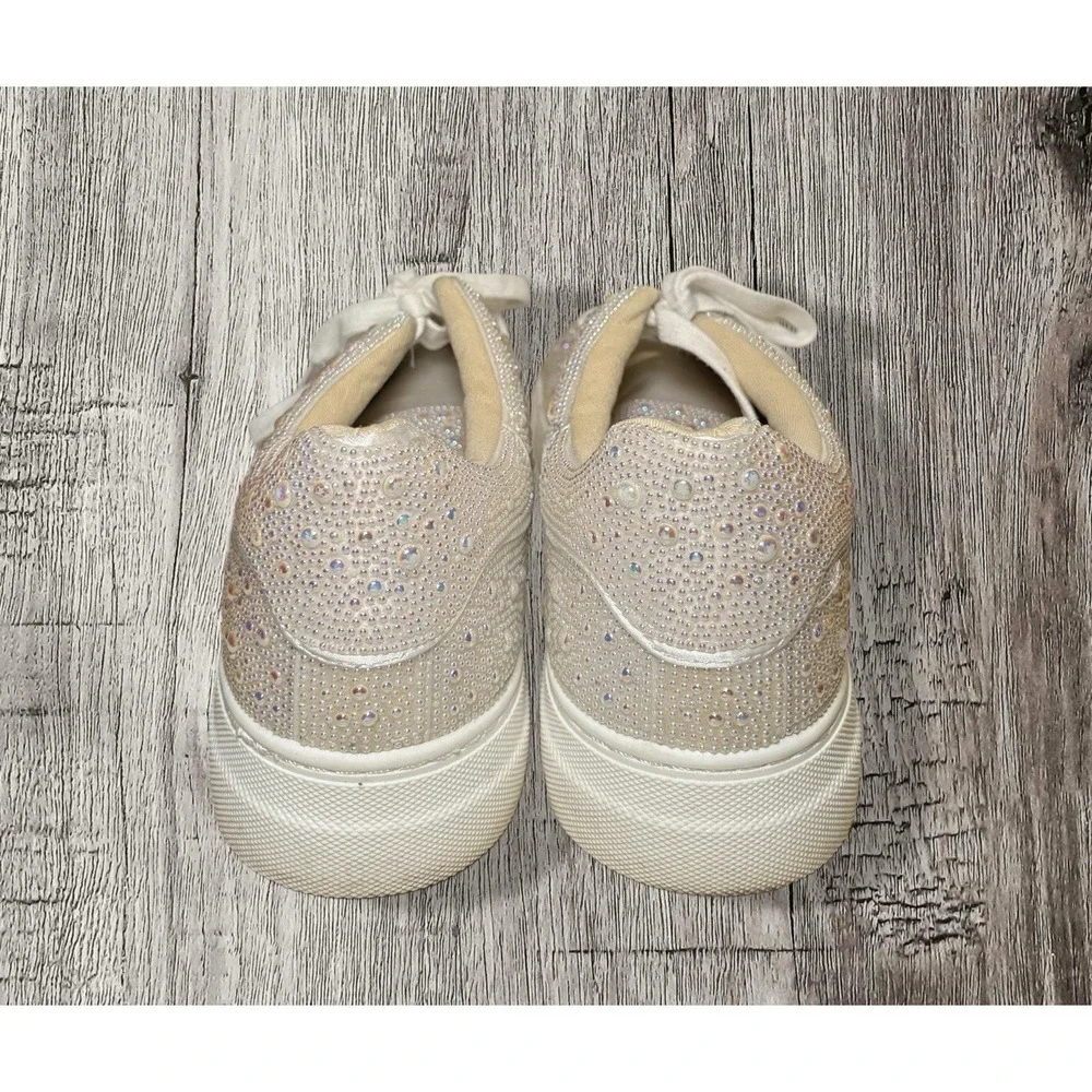 Betsey Johnson Women's Sidny Pearl Lace-Up Sneakers, Size 9.5M